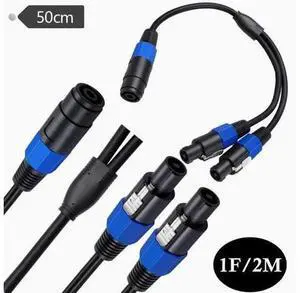 Speakon a female to two male 8mm speaker cable Audio cable Ohm head cable 0.6² copper speaker connection cable Speakon a female to two male 8mm speaker cable Audio cable Ohm head cable 0.6² copper speaker connection cable
