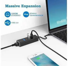 USB 3.0 Splitter, Aluminum USB to Ethernet Adapter with 3 USB Ports and RJ45 Gigabit Network LAN Port, USB Type C Hub to Ethernet for Windows 7/8/10, Linux, Mac, ChromeBook, PC etc USB 3.0 Splitter, Aluminum USB to Ethernet Adapter with 3 USB Ports and RJ45 Gigabit Network LAN Port, USB Type C Hub to Ethernet for Windows 7/8/10, Linux, Mac, ChromeBook, PC etc