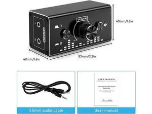 Bi-Directional 3.5mm Jack Audio Switch Selector 2 In 1 Out / 1 In 2 Out Noiseless Analogue Stereo Audio Switch with Volume Control, Sound Distribution Splitter Box for Speakers Headphones PC Bi-Directional 3.5mm Jack Audio Switch Selector 2 In 1 Out / 1 In 2 Out Noiseless Analogue Stereo Audio Switch with Volume Control, Sound Distribution Splitter Box for Speakers Headphones PC