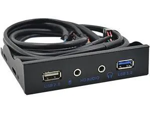 20 Pin 4 Port USB 3.0 Front Panel USB 2.0 Hub HD Audio 3.5mm Earphone Jack MIC Interface for PC Desktop 3.5" Floppy Bay 20 Pin 4 Port USB 3.0 Front Panel USB 2.0 Hub HD Audio 3.5mm Earphone Jack MIC Interface for PC Desktop 3.5" Floppy Bay