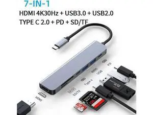 USB C Type-C Hub Adapter Docking Station with 2 HDMI 4K VGA 1000Mbps Ethernet 100W PD Audio USB C Type-C Hub Adapter Docking Station with 2 HDMI 4K VGA 1000Mbps Ethernet 100W PD Audio