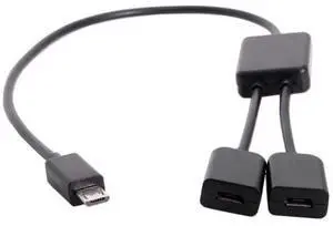 Micro USB 2.0 OTG to Dual Ports Micro USB 2.0 5Pin Female Hub Cable Compatible for Laptop PC & Mouse & Flash Disk Micro USB 2.0 OTG to Dual Ports Micro USB 2.0 5Pin Female Hub Cable Compatible for Laptop PC & Mouse & Flash Disk