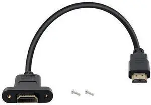 4K HDMI Cable Male to Female High Speed HDMI Extension Cable, with Screw Holes Panel Mounted HDMI Expansion Cable Suitable for Blu Ray Players, HDTV, Xbox360, 3D TV (1.5FT) 4K HDMI Cable Male to Female High Speed HDMI Extension Cable, with Screw Holes Panel Mounted HDMI Expansion Cable Suitable for Blu Ray Players, HDTV, Xbox360, 3D TV (1.5FT)
