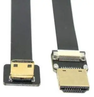 90 Degree Down Angled FPV Mini HDMI Male to HDMI Male FPC Flat Cable 50cm for Multicopter Aerial Photography 90 Degree Down Angled FPV Mini HDMI Male to HDMI Male FPC Flat Cable 50cm for Multicopter Aerial Photography