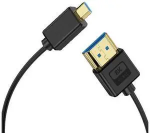 1ft Micro HDMI to HDMI Silicone Cable, OD 3.8mm Ultra Thin HDMI 2.1 Cord, Straight Micro HDMI Male to Straight HDMI Male 48Gbps Ultra High Speed Cable, 10K@96Hz, 8K@60Hz, Dynamic HDR 1ft Micro HDMI to HDMI Silicone Cable, OD 3.8mm Ultra Thin HDMI 2.1 Cord, Straight Micro HDMI Male to Straight HDMI Male 48Gbps Ultra High Speed Cable, 10K@96Hz, 8K@60Hz, Dynamic HDR