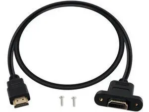 HDMI Male Female Extension Cable with Panel 4K HDMI Short Extender with Screw Holes Panel Mounted, Apply to Blu Ray Players, HDTV, Xbox360, TV (0.5 m/1.6FT) HDMI Male Female Extension Cable with Panel 4K HDMI Short Extender with Screw Holes Panel Mounted, Apply to Blu Ray Players, HDTV, Xbox360, TV (0.5 m/1.6FT)
