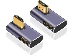 8K HDMI 90 Degree Adapter, 270 Degree Left and Right Angle HDMI 2.1 Adapter, Male to Female Extender, 48Gbps, 8K@60Hz for HDTV Laptop PS5 Xbox, 2-Pack 8K HDMI 90 Degree Adapter, 270 Degree Left and Right Angle HDMI 2.1 Adapter, Male to Female Extender, 48Gbps, 8K@60Hz for HDTV Laptop PS5 Xbox, 2-Pack