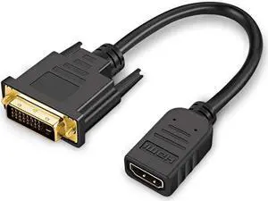 HDMI to DVI Extension Cable 0.5ft Short Bi-Directional 4K HDMI Female to DVI-I(24+1) Male Adapter 1080P DVI-D to HDMI Conveter for PC TV Box PS5 Blue-ray Xbox Switch HDMI to DVI Extension Cable 0.5ft Short Bi-Directional 4K HDMI Female to DVI-I(24+1) Male Adapter 1080P DVI-D to HDMI Conveter for PC TV Box PS5 Blue-ray Xbox Switch
