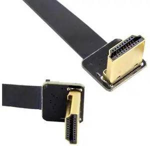Dual 90 Degree Down Angled HDMI Type A Male to Male HDTV FPC Flat Cable 20cm for FPV HDTV Multicopter Aerial Photography Dual 90 Degree Down Angled HDMI Type A Male to Male HDTV FPC Flat Cable 20cm for FPV HDTV Multicopter Aerial Photography
