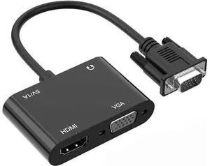 VGA to HDMI VGA Adapter, VGA Splitter 1 VGA in HDMI VGA 2 Out (VGA HDMI Interface Display at The Same time), VGA to HDMI VGA Adapter for Computer, Desktop, Laptop, PC, Monitor, Projector VGA to HDMI VGA Adapter, VGA Splitter 1 VGA in HDMI VGA 2 Out (VGA HDMI Interface Display at The Same time), VGA to HDMI VGA Adapter for Computer, Desktop, Laptop, PC, Monitor, Projector