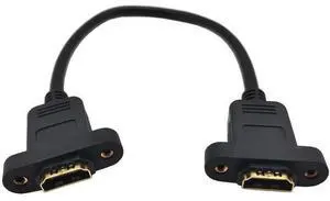 Panel Mount HDMI 2.0 Female to Female Extension Cable High Speed Support 4K Resolution for Blu Ray Player, 3D TV, Roku, Xbox360,Black (1FT/0.3M) Panel Mount HDMI 2.0 Female to Female Extension Cable High Speed Support 4K Resolution for Blu Ray Player, 3D TV, Roku, Xbox360,Black (1FT/0.3M)