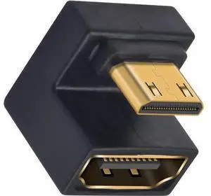 180 Degree Mini HDMI to HDMI Adapter 8K@60Hz, 48Gbps, UHD Up Angle (Male to Female) for Cameras, Projectors 1 Pack 180 Degree Mini HDMI to HDMI Adapter 8K@60Hz, 48Gbps, UHD Up Angle (Male to Female) for Cameras, Projectors 1 Pack