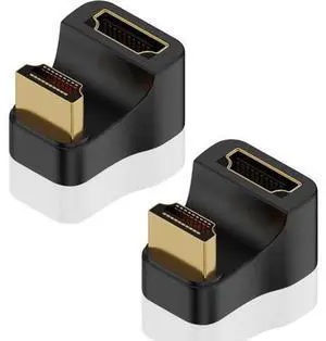 8K U Shaped HDMI Adapter, Up Angle 180 Degree HDMI 2.1 Extender Male to Female Extension With LED Indicator for HDTV, PS5, Laptop, 48Gbps, 2-Pack 8K U Shaped HDMI Adapter, Up Angle 180 Degree HDMI 2.1 Extender Male to Female Extension With LED Indicator for HDTV, PS5, Laptop, 48Gbps, 2-Pack