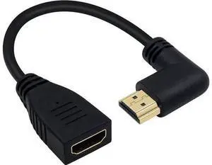 8K HDMI Extension Cable, Short 90 Degree Right Angle Male to Female HDMI 2.1 Cable Adapter 48Gbps with 8K@60Hz Video & 3D HDR for TV/Xbox /PS4 /PS5 (Right M/F), 0.5feet 8K HDMI Extension Cable, Short 90 Degree Right Angle Male to Female HDMI 2.1 Cable Adapter 48Gbps with 8K@60Hz Video & 3D HDR for TV/Xbox /PS4 /PS5 (Right M/F), 0.5feet