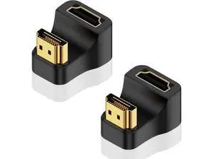 8K HDMI 180 Degree Adapter, 8K@60Hz, 48Gbps, U Shaped Down Angle HDMI 2.1 Male to Female Extender Adapter with LED Light for HDTV, PS5, Laptop, Monitor, 2Pack 8K HDMI 180 Degree Adapter, 8K@60Hz, 48Gbps, U Shaped Down Angle HDMI 2.1 Male to Female Extender Adapter with LED Light for HDTV, PS5, Laptop, Monitor, 2Pack