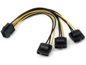 2pcs PCIe 6pin Female to 3 Molex IDE 4pin Female Graphic Card Power Supply Cable 2pcs PCIe 6pin Female to 3 Molex IDE 4pin Female Graphic Card Power Supply Cable