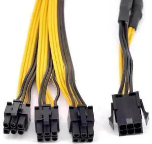 PCIe GPU 6pin Port Multiplier PCIe Graphics card 6 Pin 1 to 3 ways Female to Male Extension Cable DIY BTC Power Supply Cord PCIe GPU 6pin Port Multiplier PCIe Graphics card 6 Pin 1 to 3 ways Female to Male Extension Cable DIY BTC Power Supply Cord
