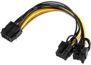 12V EPS CPU 8 Pin to Dual 8(6 2) Pin PCIE PCI Express Adapter for Graphics Card Power Extension Cable 20cm 12V EPS CPU 8 Pin to Dual 8(6 2) Pin PCIE PCI Express Adapter for Graphics Card Power Extension Cable 20cm