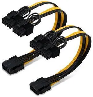 (2-Pack) CPU to GPU, CPU 8 Pin Female to Dual PCIe 8 Pin (6+2) Male Splitter Cable for Graphics Card BTC Miner 9-inch (23cm) (2-Pack) CPU to GPU, CPU 8 Pin Female to Dual PCIe 8 Pin (6+2) Male Splitter Cable for Graphics Card BTC Miner 9-inch (23cm)