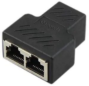 RJ45 Splitter Adapter 1 to 2 Dual Female Port CAT 5/CAT 6 LAN Ethernet Socket Splitter Connector Adapter RJ45 Splitter Adapter 1 to 2 Dual Female Port CAT 5/CAT 6 LAN Ethernet Socket Splitter Connector Adapter