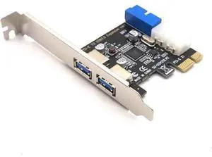 PCIE PCI-E to USB 3.0 Expansion Card External 2 Port USB3.0 + Internal 19pin Header PCIe Card 4pin IDE Power Connector PCIE PCI-E to USB 3.0 Expansion Card External 2 Port USB3.0 + Internal 19pin Header PCIe Card 4pin IDE Power Connector