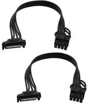 SATA to 8 Pin GPU Power Adapter, SATA to 8 Pin (6+2) PCIe Graphics Card Power Supply Cable 9-inch (Pack of 2) SATA to 8 Pin GPU Power Adapter, SATA to 8 Pin (6+2) PCIe Graphics Card Power Supply Cable 9-inch (Pack of 2)