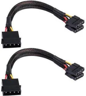 4 Pin IDE Y Splitter Adapter Connecter Cable 4 Pin IDE Male to Dual Female Power Supply Extension Cable-23cm/9inch 2 pcs 4 Pin IDE Y Splitter Adapter Connecter Cable 4 Pin IDE Male to Dual Female Power Supply Extension Cable-23cm/9inch 2 pcs