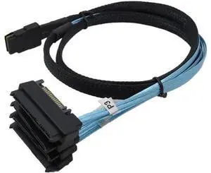 SAS SATA Cable Internal Mini SAS 36pin SFF-8087 to (4) 29pin+15Pin SFF-8482 connectors with SATA Power SAS SATA Cable Internal Mini SAS 36pin SFF-8087 to (4) 29pin+15Pin SFF-8482 connectors with SATA Power