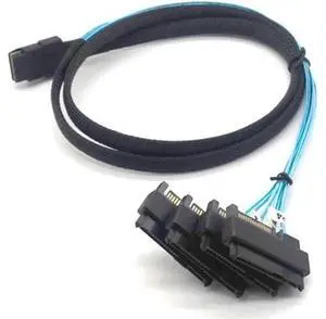 SAS SATA Cable Internal Mini SAS 36pin SFF-8087 to (4) 29pin+15Pin SFF-8482 connectors with SATA Power SAS SATA Cable Internal Mini SAS 36pin SFF-8087 to (4) 29pin+15Pin SFF-8482 connectors with SATA Power