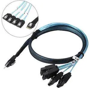 SAS 38P SFF-8654 to 4 X SATA Server Data Transmission Cable 12Gbps Connecting Line for Hard Disk Computer Host SAS 38P SFF-8654 to 4 X SATA Server Data Transmission Cable 12Gbps Connecting Line for Hard Disk Computer Host