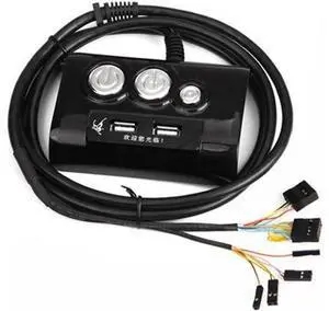 Desktop Computer PC Case Power Supply on/off Reset Button Switch with Double USB and Audio Ports for Office Internet Cafes Desktop Computer PC Case Power Supply on/off Reset Button Switch with Double USB and Audio Ports for Office Internet Cafes