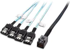 Internal HD Mini SAS to SATA (SFF-8643 to 4x SATA) Reverse Breakout Cable 3.3 Feet/1mParent Internal HD Mini SAS to SATA (SFF-8643 to 4x SATA) Reverse Breakout Cable 3.3 Feet/1mParent