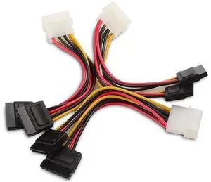 3-Pack 4 Pin Molex to Dual SATA Power Y-Cable Adapter- 6 Inches 3-Pack 4 Pin Molex to Dual SATA Power Y-Cable Adapter- 6 Inches
