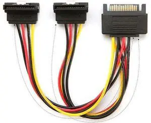 15Pin Male to 2 Female 90 degree SATA Power Cable Adapter 20CM for PC Computer 15Pin Male to 2 Female 90 degree SATA Power Cable Adapter 20CM for PC Computer