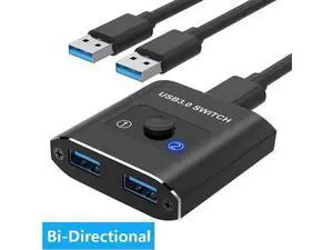 USB 3.0 Switch, Bi-Directional USB Switcher, USB Splitter 1 in 2 Out/2 in 1 Out, Aluminum USB Switch 2 Computers Share Printer, Mouse, Keyboard, USB Sharing Switch with 2 USB 3.0 Cable USB 3.0 Switch, Bi-Directional USB Switcher, USB Splitter 1 in 2 Out/2 in 1 Out, Aluminum USB Switch 2 Computers Share Printer, Mouse, Keyboard, USB Sharing Switch with 2 USB 3.0 Cable