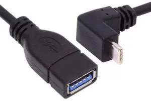 USB-C USB 3.1 Type-C Male to USB 3.0-A Female 10Gbps OTG Data Power Cable Up Down Angled 20cm USB-C USB 3.1 Type-C Male to USB 3.0-A Female 10Gbps OTG Data Power Cable Up Down Angled 20cm
