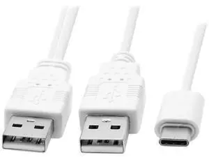 USB 3.1 Type C USB-C to Dual A Male Extra Power Data Y Cable 480Mbps Speed Compatible for Cell Phone & Hard Disk USB 3.1 Type C USB-C to Dual A Male Extra Power Data Y Cable 480Mbps Speed Compatible for Cell Phone & Hard Disk