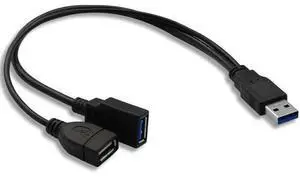 USB 3.0 Splitter Cable,USB Type A 3.0 Male to 3.0 Female and 2.0 Female Y Extension Splitter Cable for PC,Laptop,Length 30cm USB 3.0 Splitter Cable,USB Type A 3.0 Male to 3.0 Female and 2.0 Female Y Extension Splitter Cable for PC,Laptop,Length 30cm