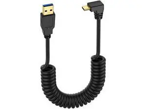 USB Type C Coiled Cable 5Gbps Retractable 90 Degree USB3.0 to USB C Charging Cable and Data Transfer for Phone, Tablet, Other USB C Devices (M to D) USB Type C Coiled Cable 5Gbps Retractable 90 Degree USB3.0 to USB C Charging Cable and Data Transfer for Phone, Tablet, Other USB C Devices (M to D)