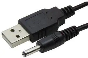 USB A to DC 3.5 mm/1.35 mm 5 Volt DC Barrel Jack Power Cable USB A to DC 3.5 mm/1.35 mm 5 Volt DC Barrel Jack Power Cable