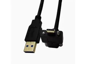 Elbow with screw Type-C to USB 3.0 public industrial camera SLR gold-plated port lock panel 3.1 data cable Straight 0.3M Elbow with screw Type-C to USB 3.0 public industrial camera SLR gold-plated port lock panel 3.1 data cable Straight 0.3M