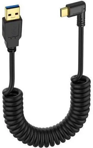 USB Type C Coiled Cable 5Gbps Retractable 90 Degree USB3.0 to USB C Charging Cable and Data Transfer for Phone, Tablet, Other USB C Devices (M to R) USB Type C Coiled Cable 5Gbps Retractable 90 Degree USB3.0 to USB C Charging Cable and Data Transfer for Phone, Tablet, Other USB C Devices (M to R)