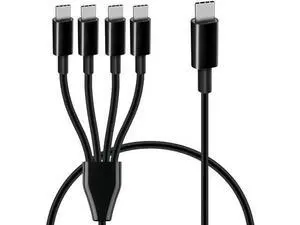 Short USB C Splitter Multi Charging Cable, USB C Male to 4 Type-C Male Charge Cable, 4 in 1 Charging Cord Compatible with Mobile/Android and More (Black-0.5m-4C) Short USB C Splitter Multi Charging Cable, USB C Male to 4 Type-C Male Charge Cable, 4 in 1 Charging Cord Compatible with Mobile/Android and More (Black-0.5m-4C)