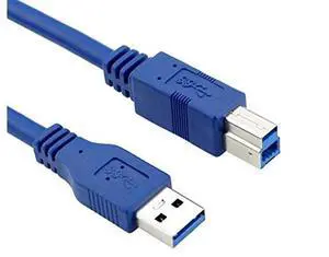 USB 3.0 Cable - Type A-Male to Type B-Male - 1 Foot (0.3 Meters) - Round Blue USB 3.0 Cable - Type A-Male to Type B-Male - 1 Foot (0.3 Meters) - Round Blue