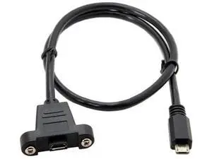 Micro USB 5Pin Male to Female Extension Panel Mount Type USB 2.0 Cable with Screws 0.5m (50cm) Micro USB 5Pin Male to Female Extension Panel Mount Type USB 2.0 Cable with Screws 0.5m (50cm)