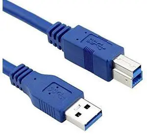 USB 3.0 Cable - Type A-Male to Type B-Male - 2 Feet (0.6 Meters) - Round Blue USB 3.0 Cable - Type A-Male to Type B-Male - 2 Feet (0.6 Meters) - Round Blue