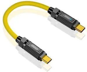 Short USB C to USB C Cable 7.8inch, 140W PD Fast Charging, 20Gbps Data Transfer, 8K@60Hz Silicone Type C Charger Cable Compatible with iPhone Android Galaxy S23, Yellow Short USB C to USB C Cable 7.8inch, 140W PD Fast Charging, 20Gbps Data Transfer, 8K@60Hz Silicone Type C Charger Cable Compatible with iPhone Android Galaxy S23, Yellow