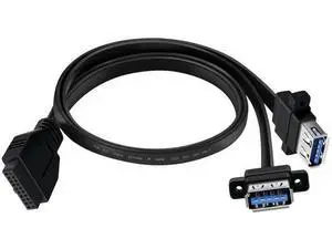 USB 3.0 Front Panel Cable Extension with Panel Mount Holes 5Gbps Motherboard 19/20pin Header Splitter to 2 USB Female (50 cm) USB 3.0 Front Panel Cable Extension with Panel Mount Holes 5Gbps Motherboard 19/20pin Header Splitter to 2 USB Female (50 cm)