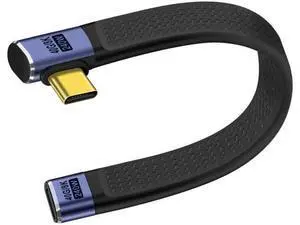 90 Gegree USB C Extension Cable 40Gbps Flat USB C Extension Cable 240W 48V 5A Support Audio & Video 8K@60Hz, for Phones, Laptops, PC (Left Right Bent, 13 cm) 90 Gegree USB C Extension Cable 40Gbps Flat USB C Extension Cable 240W 48V 5A Support Audio & Video 8K@60Hz, for Phones, Laptops, PC (Left Right Bent, 13 cm)