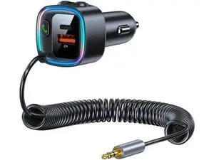Bluetooth 5.4 Car Adapter Aux, Bluetooth Wireless Transmitter for Car with 3.5mm Auxiliary, Dual USB C and USB A Charging Ports, Hands-Free Calling, Support USB Flash Drive Bluetooth 5.4 Car Adapter Aux, Bluetooth Wireless Transmitter for Car with 3.5mm Auxiliary, Dual USB C and USB A Charging Ports, Hands-Free Calling, Support USB Flash Drive